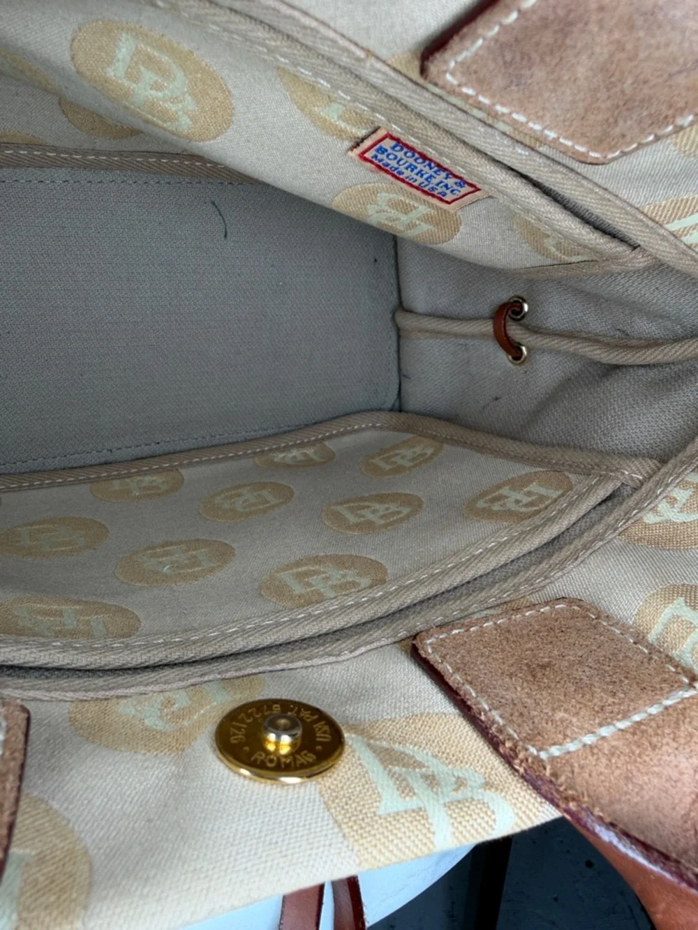Dooney & Burke small tulip canvas tote very good use cond! - Picture 8 of 12